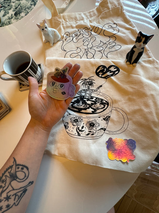 "Besos y Café" tote bag